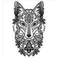 thumbnail image 3 of Ambesonne Fox Duvet Cover Sets, Ornamental Fox Face Curves, 2-Queen, Grey Black White, 3 of 3