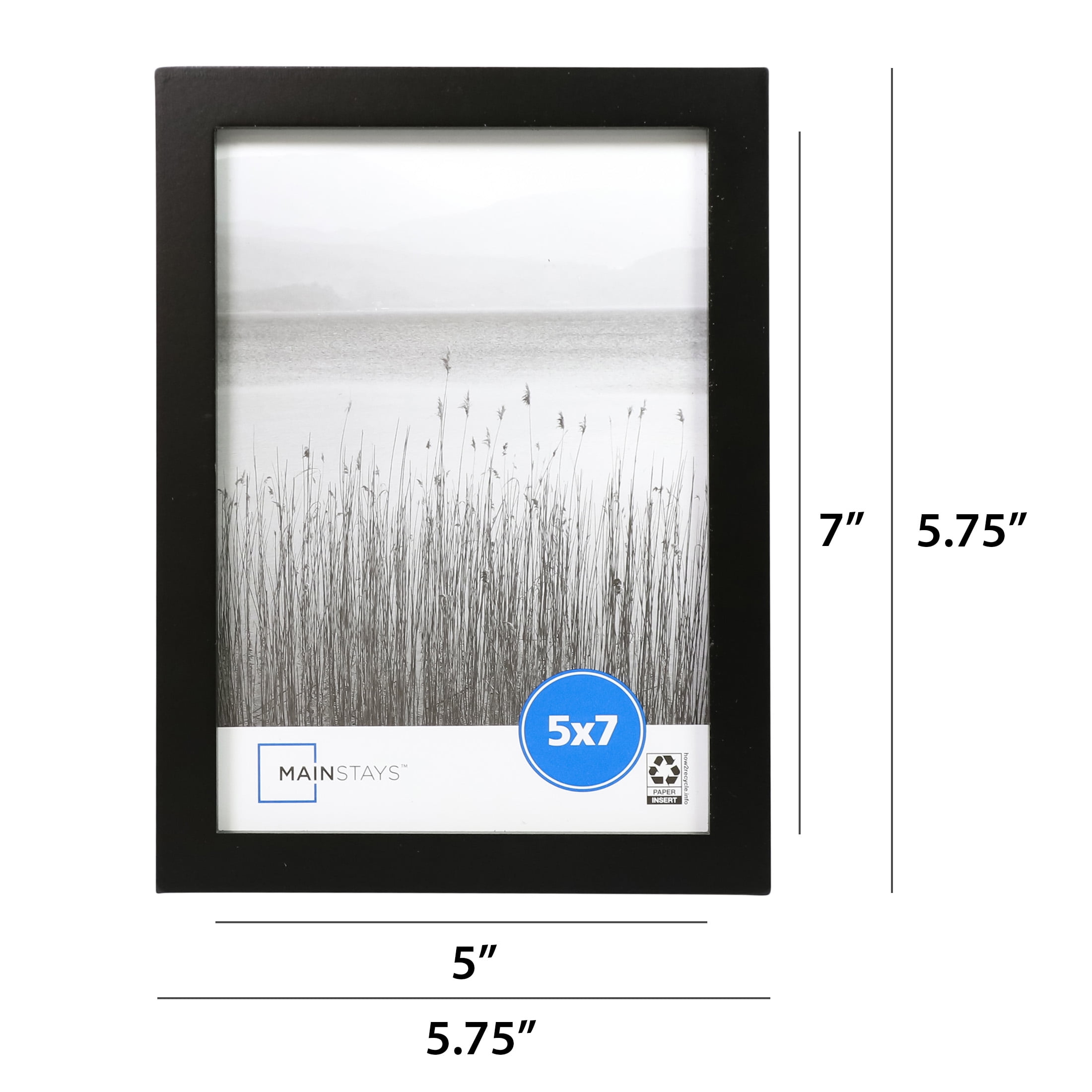 (2 pack) Mainstays - 5x7 Picture Frame - Black Gallery Linear Program Tabletop & Wall Photo Frame, Set of 3