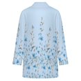 thumbnail image 5 of Women's Plus Size Light Blue Floral Cardigan, Long Sleeve Open Front Tunic with Pockets, 5 of 8