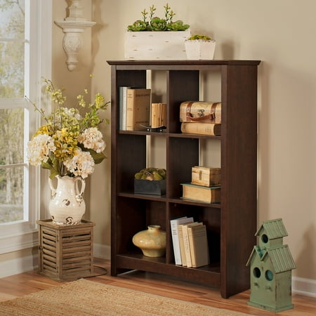 Cherry Traditional Bookcase - Bush Furniture Buena Vista 6 Cube Bookcase in Madison Cherry