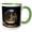Green/White, variant on 3drose, Photo of a Snow Globe with a Family Choosing at Snowy Christmas Trees., 11oz Two-tone Yellow Mug