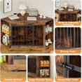 thumbnail image 5 of Dog Crate Furniture for Small Medium Dogs, Cuoote 55 Inch Wooden Kennel End Table with 4 Storage Shelves, Corner Indoor Pet House, 5 of 8