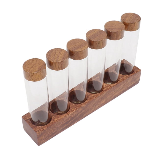 Tábos de Vidrio para Almacenamiento de Granos de Café, Restientes de Almacenamiento de Granos de Café de Dosis única Con Soporte de de Nogal, PARA CAFETERÍA, COCINA CASERA