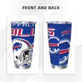thumbnail image 3 of Taza térmica duradera de acero inoxidable 304 con tema del equipo de fútbol Bills con tapa y pajita Taza térmica de acero inoxidable de 20 oz Taza para automóvil Adecuada para bebidas frías y, 3 of 8