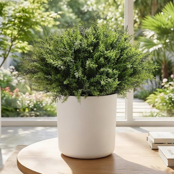 Yastouay 12 Bundles Artificial Plants Outdoor 16.5 Inch UV Resistant Faux Greenery Bushes for Garden Porch Planters