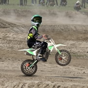 SYX MOTO VK 58cc 4-Stroke Gas Powered Mini Dirt Bike for Kids, Fully Automatic Youth Off-Road Motorcycle with Speed Governor, Pull Start, Green/White