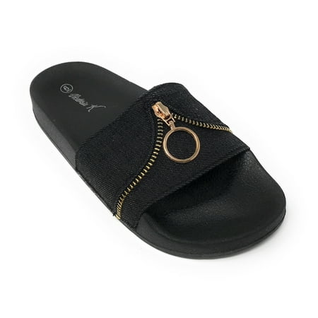 

Victoria K Women s Zipper Slider Sandals