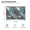 thumbnail image 3 of Zufioo Wave Ocean Animal Shark Print DuPont Paper Portable Toiletry Bag, 8.9x6.5 inch Zippered Hand-held Paper Cosmetic Bag Storage Tool Kit, 3 of 7