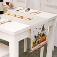 thumbnail image 3 of Chemin de Table d'Automne 70 Pouces de Long Orange Citrouille Érable Coton Lin Foulards de Commode Chemin de Table pour Cuisine Café/salle à Manger/canapé/table d'Appoint Chambre Maison Salon Foulards Déco pour Fête Di, 3 of 5