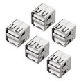 thumbnail image 1 of Unique Bargains PCB USB Connector Type-A Dual Port Female Jack 8P Vertical 180 Degree 5Pcs, 1 of 4