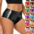 thumbnail image 6 of Women's High Waisted Metallic Booty Shorts,Rave Dancing Hot Pants,Clubwear with Elastic Waist for Summer Parties, 6 of 6