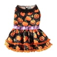 thumbnail image 2 of Aoznliie Dog Clothes, Halloween Pumpkin Lace Dress for Small Cats Dogs, M 6.6-8.8lb Cute Pet Outfit for Halloween Party & Pet Cosplay, Black, 2 of 7