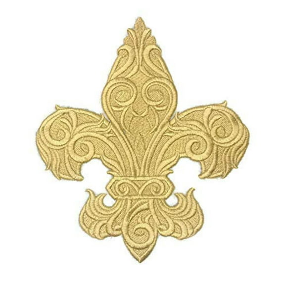 Fleur de Lis Embroidered Iron on/Sew Patch[5.52" x 7.8"]