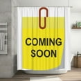 thumbnail image 1 of Coming Soon Symbol Pattern Shower Curtain with 12 Hooks, Opening Sign Tag Waterproof Bath Curtains for Bathroom Decorations, 72 x 72 inches, 1 of 6