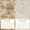 thumbnail image 6 of Exclusivo Mezcla Bed Quilt Set King Size for All Seasons, Stitched Pattern Quilted Bedspread/ Bedding Set/ Coverlet with 2 Pillow shams, Lightweight and Soft, Camel, 6 of 7