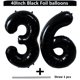 thumbnail image 2 of Globo LVMOQIQIU, lámina negra, número 36, 40 pulgadas, decoración de fiesta, 2 of 7