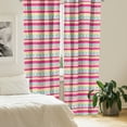 thumbnail image 2 of Mexican Print Curtains 2 Panels Set, Horizontal Summer Sun Motifs Colorful Rhythmic Pattern, Window Drapes for Living Room Bedroom, 56"W X 84"L, Hot Pink Mustard, by Ambesonne, 2 of 5