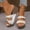 White, variant on Womens Pearl Studded Thick Soled Wedge Sandals, Wide Foot Sandals for Women Dressy, Open Toe Slip On Platform Slides for Summer Beach Vacation Plus Size