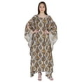 thumbnail image 1 of Moomaya Boat Neck Caftan Rayon Cover Up Printed Cold Shoulder Kaftan Maxi Dress, 1 of 6