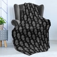 thumbnail image 4 of Black and White Soft Flannel Fleece Throw Blanket, All Seeing Eye Motif in Middle Eastern Hand Design Monochrome Mandala, Cozy Plush for Indoor and Outdoor Use, 50" x 70", Black White, by Ambesonne, 4 of 5