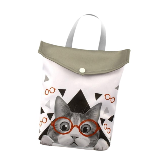 Bolsa para pañales, bolsa húmeda, bolsa de viaje, impermeable, portátil, bolsa organizadora de pañales, bolsa de pañales de tela para bebé para piezas gato 25x30cm