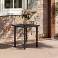 thumbnail image 3 of Deersky Outdoor Side Table, 17.7" Square Patio End Table with Lower Wicker Shelf, All-Weather Metal Frame Accent Table for Porch, Balcony, Backyard, Black, 3 of 8