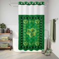 thumbnail image 6 of No Hook Shower Curtain with Built-in Rings - St. Patrick's Day Washable Waterproof Fabric Bathroom Curtains for Hotel,Rentals, Stall 54 X 78 Inch , Green Plaid Clo-ver Pattern, 6 of 9