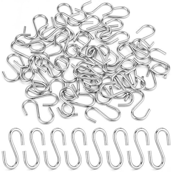 50 PCS Heavy Duty S-Shaped Hooks 1 Inch S Wire Hanger Connectors Christmas Ornament Hooks Mini Small Metal S Hook Iron Wire for Hanging Wall Curtain Siding Jewelry Small Kitchenware Potted Plants
