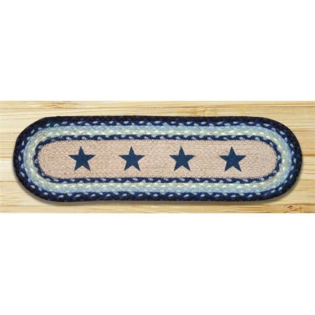 Earth Rugs 49-ST312BS Blue Stars Oval Stair Tread