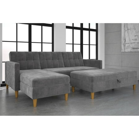 Dhpdhp Hartford Storage Sectional Futon And Ottoman Multiple Colors Dailymail Dhpdhp Hartford Storage Sectional Futon, Dhp Noah Sectional Sofa Bed With Storage Twin Black Faux Leather