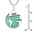 thumbnail image 2 of Traveler World Map Mother Earth Green Turquoise Sterling Silver Necklace, 2 of 6
