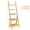 thumbnail image 4 of Costway 5-Tier Bamboo Ladder Shelf Bookshelf Display Storage Rack Flower Stand Natural, 4 of 10