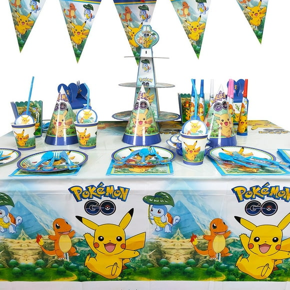 Pokémon Pikachu Theme Decoration Set Balloon Banners Pikachu Theme Party Supplies Kids Child Birthday Favors