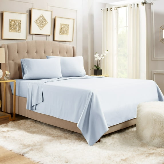 Empyrean Twin Sheet Set (3 PC), 16” Deep Pocket Twin Size Sheet Set, Twin, Ice Blue
