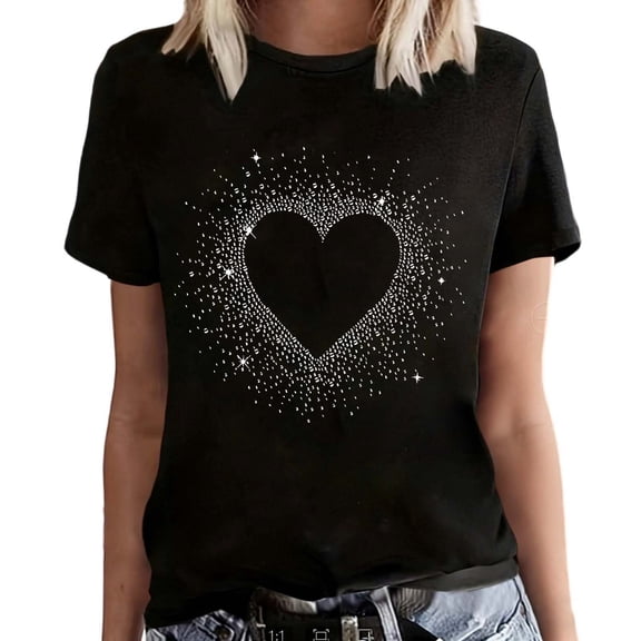 CONZONE Womens Summer T-Shirts Short Sleeve T Shirts for Women Casual Crew Neck Graphic Lightweight Tees Soft Elegant Dailywear