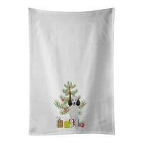 Carolines Treasures WDK3123WTKT 28 x 19 in. Unisex Poodle Standard Silver Christmas White Dish Towels Kitchen Towel - Set of 2