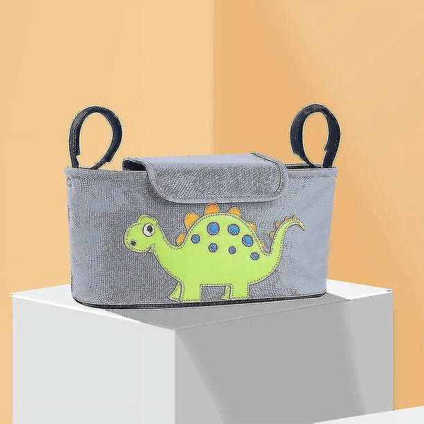 Bolsa de almacenamiento para cochecito y carrito de bebé (dinosaurio), organizador de pañales, accesorio para cochecito de bebé de maternidad con portavasos
