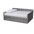 thumbnail image 1 of Bowery Hill Velvet Gray Daybed Rectangular Trundle 85" Unassembled, 1 of 11