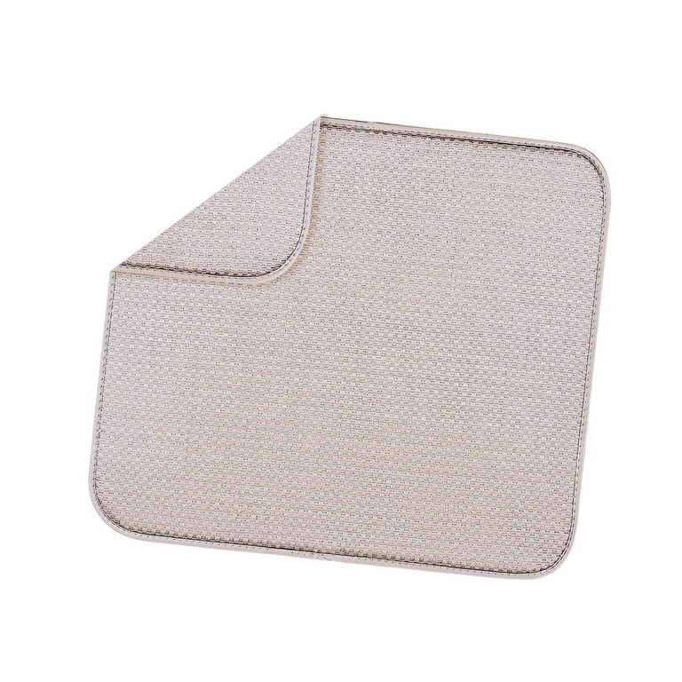 Dish Drying Mat for Kitchen Counter, Microfiber Dish Drying Pad 2 Pack  Large Size Absorbent Dishes Drainer Mats (beige)