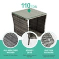 thumbnail image 3 of Tcbosik 18-Inch Square Rattan Side Table in Gray, Outdoor/Indoor 2-Tier Storage End Table with Glass Top & Open Shelf, for Living Room, Patio, Deck, Balcony, 3 of 7