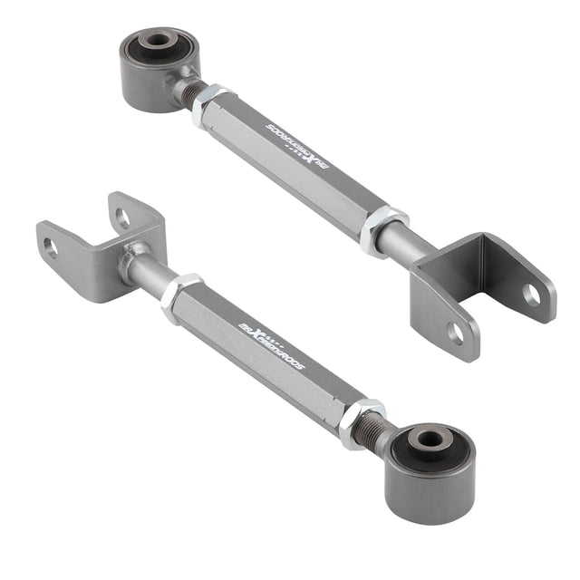 Maxpeedingrods Ensemble de 2 Bras de Commande de Carrosserie Arrière Réglables pour Dodge Journey 2009 et 2010. le Kit Comprend Deux Bras en Acier Gris avec Bagues en Caoutchouc, Conçus pour un Réglage de Carrosserie Arrière de ±2,5 %. Convient aux Modèles Dodge Journey, Dodge Avenger et Chrysler Sebring. Doté d'Une Finition en Plastique Pulvérisant et d'Une installation Facile à Boulonner.