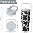 thumbnail image 5 of 1pc Cow 30oz Tumbler with Straw & Handle - Insulated Stainless Steel Cup | Holiday Gift for Man Women (Christmas, Valentine's, Birthday), 5 of 7