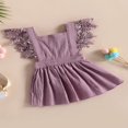 thumbnail image 3 of Filles Enfant Princesse Robe Couleur Unie Mouche Robe Manches, 3 of 8