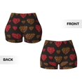 thumbnail image 5 of Haiem Gold Glitter Heart No Front Seam Biker Shorts for Women Yoga Workout Gym Bike Shorts with Tummy Control Moisture-Wicking-Large, 5 of 9