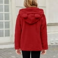 thumbnail image 5 of Miluxas Girls Fleece Jacket Kids Zip Up Fall Winter Fuzzy Sherpa Outwear Coat with Pockets Red 14-15Years, 5 of 9
