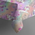 thumbnail image 3 of Colorful Cartoon Unicorn Pattern Rectangle Tablecloth 60"x84",Waterproof Polyester Rectangle Table Cloth, Wipeable Spillproof Polyester Tablecloth for Dining, Camping, Indoor and Outdoor, 3 of 5