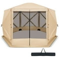 thumbnail image 1 of Costway 11.5 X 11.5 FT 6-Sided Pop-up Screen House Tent With 2 Wind Panels for Camping Coffee, 1 of 10