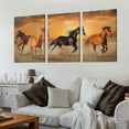 thumbnail image 2 of Large Size Canvas Prints Horse Herd Rungallop Dramatic Sky Panorama Wall Art Gallery Wrapped Ready to Hang, 2 of 6