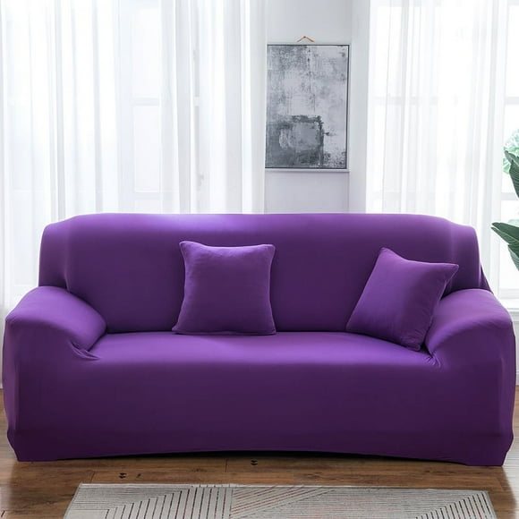 Nvzi Funda de sofá para sala de estar, funda protectora elástica para muebles de 4 plazas,funda protectora con todo incluido, fundas para sillas para sala de estar (morado)