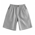 thumbnail image 5 of HAOTAGS Girls Shorts,Button Front Breathable Casual Striped Knee-Length Shorts Black 10, 5 of 8